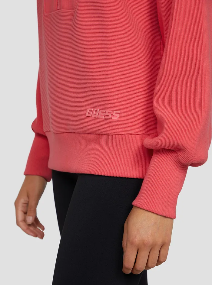 Women Activewear GUESS Pink Deena Active Zip Jumper