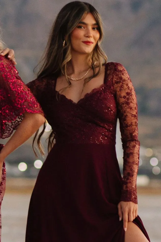 Women Adalaide Long Sleeve Maxi Dress Mulberry Baltic Born Embellished and Sequined Women Adalaide Long Sleeve Maxi Dress Mulberry Baltic Born Embellished and Sequined