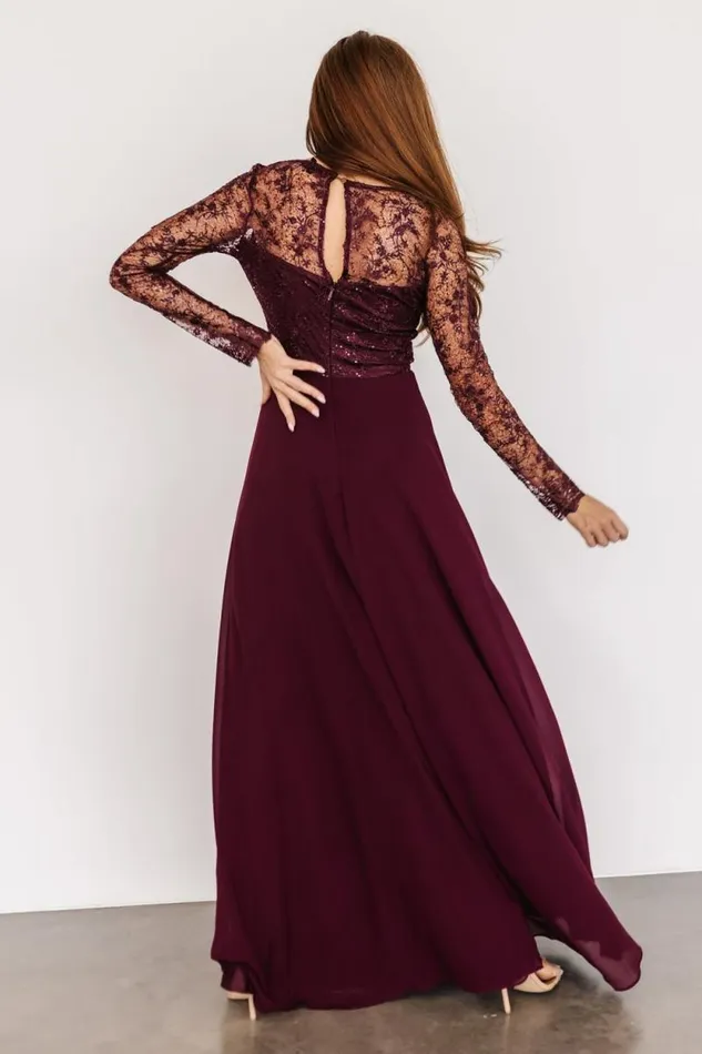 Women Adalaide Long Sleeve Maxi Dress Mulberry Baltic Born Embellished and Sequined Women Adalaide Long Sleeve Maxi Dress Mulberry Baltic Born Embellished and Sequined