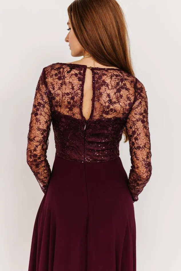 Women Adalaide Long Sleeve Maxi Dress Mulberry Baltic Born Embellished and Sequined Women Adalaide Long Sleeve Maxi Dress Mulberry Baltic Born Embellished and Sequined
