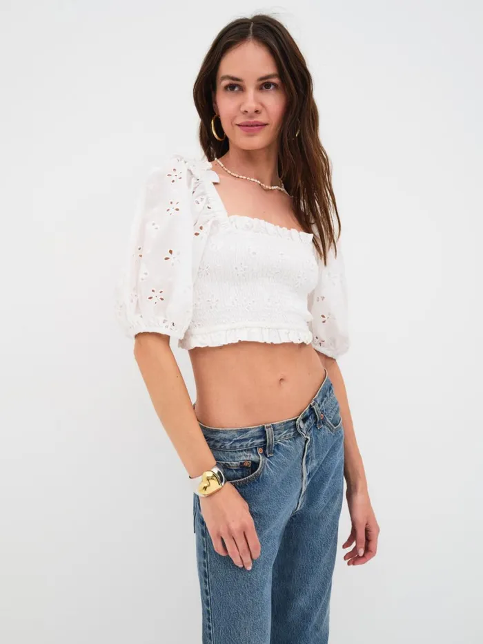 Women Addison Blouse White For Love and Lemons Tops Women Addison Blouse White For Love and Lemons Tops
