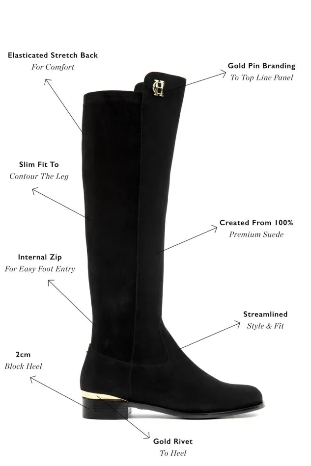 Women Albany Knee Boot Black Holland Cooper Boots Women Albany Knee Boot Black Holland Cooper Boots