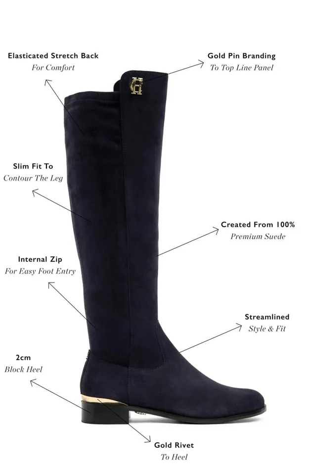Women Albany Knee Boot Ink Navy Suede Holland Cooper Boots