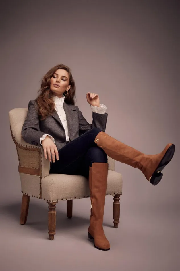 Women Albany Knee Boot Tan Suede Holland Cooper Boots