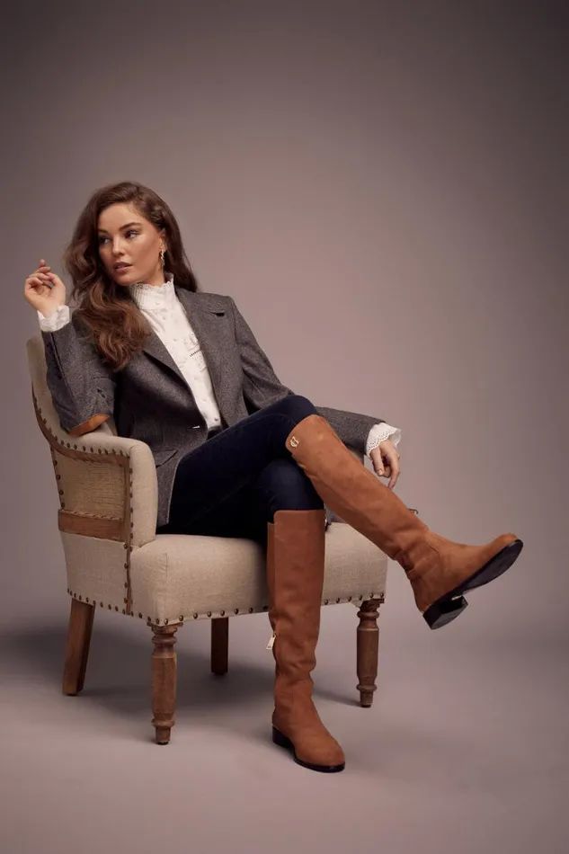 Women Albany Knee Boot Tan Suede Holland Cooper Boots