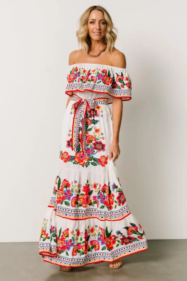 Women Alejandra Maxi Dress Ivory Multi Floral Baltic Born Maxi Dresses