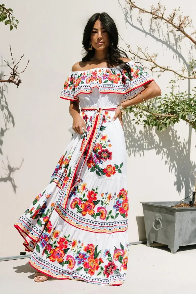 Women Alejandra Maxi Dress Ivory Multi Floral Baltic Born Maxi Dresses