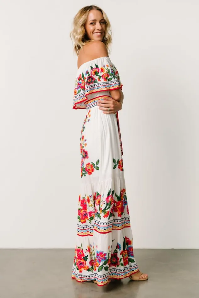 Women Alejandra Maxi Dress Ivory Multi Floral Baltic Born Maxi Dresses