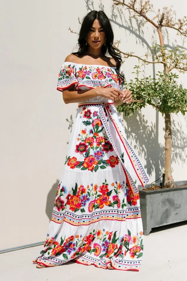 Women Alejandra Maxi Dress Ivory Multi Floral Baltic Born Maxi Dresses