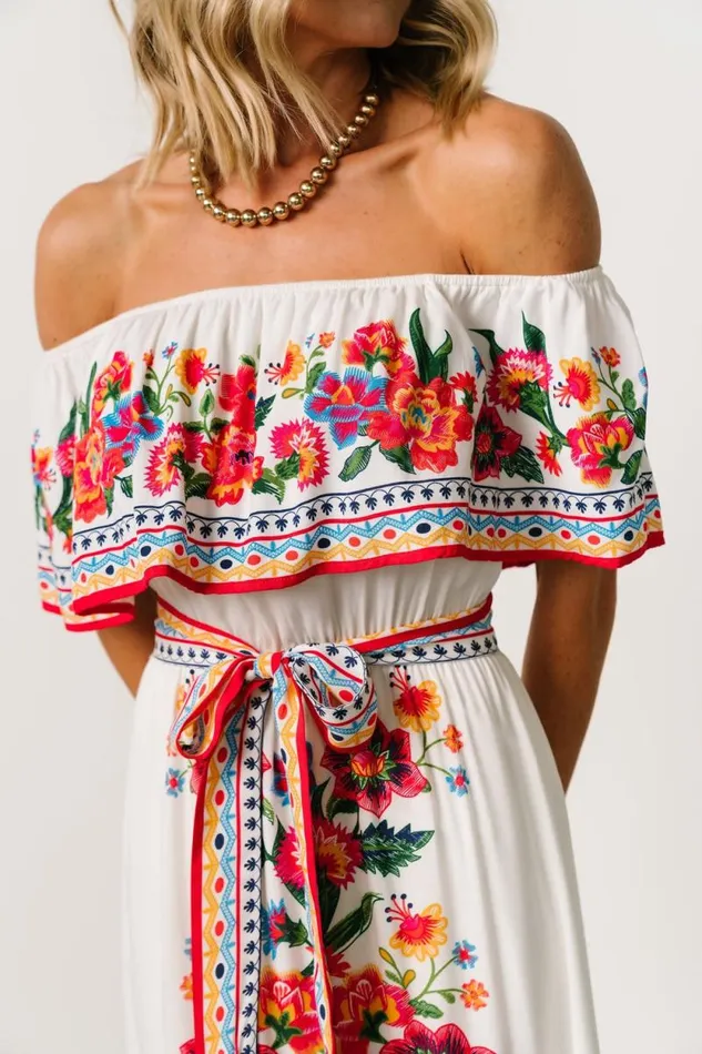 Women Alejandra Maxi Dress Ivory Multi Floral Baltic Born Maxi Dresses