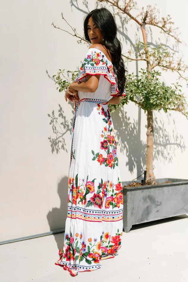 Women Alejandra Maxi Dress Ivory Multi Floral Baltic Born Maxi Dresses