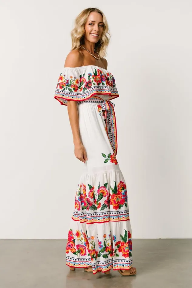 Women Alejandra Maxi Dress Ivory Multi Floral Baltic Born Maxi Dresses