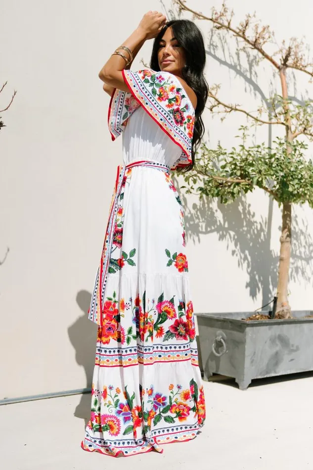 Women Alejandra Maxi Dress Ivory Multi Floral Baltic Born Maxi Dresses