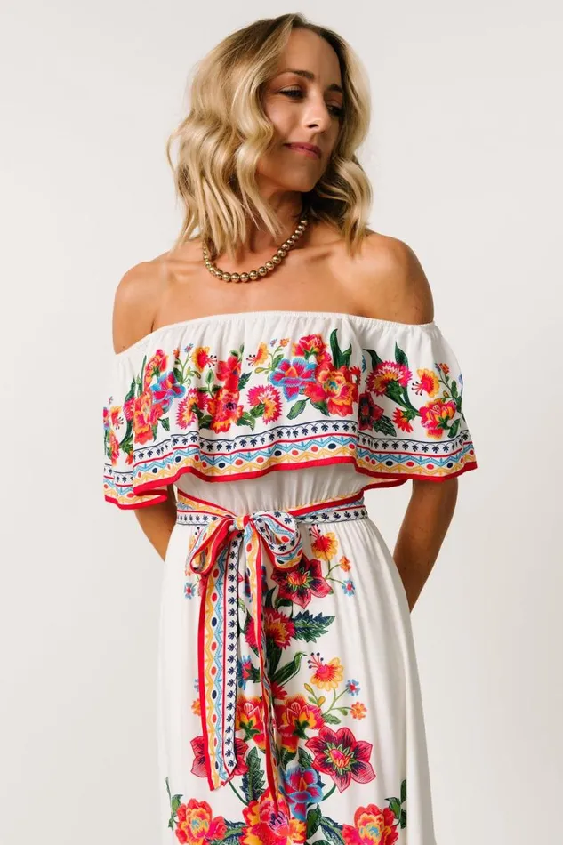 Women Alejandra Maxi Dress Ivory Multi Floral Baltic Born Maxi Dresses