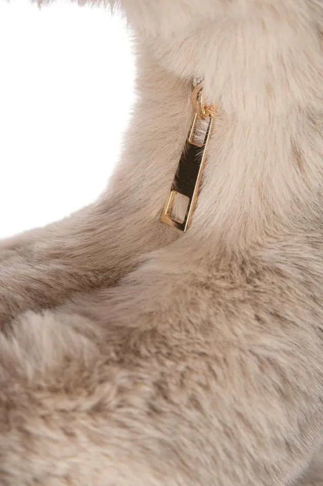 Women ALIX Mini Faux Fur Hobo Bag Oat LAMARQUE Bags Women ALIX Mini Faux Fur Hobo Bag Oat LAMARQUE Bags