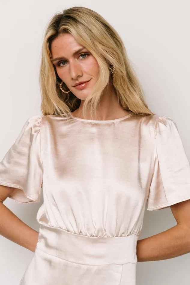 Women Allie Satin Dress Champagne Baltic Born Midi Dresses Women Allie Satin Dress Champagne Baltic Born Midi Dresses