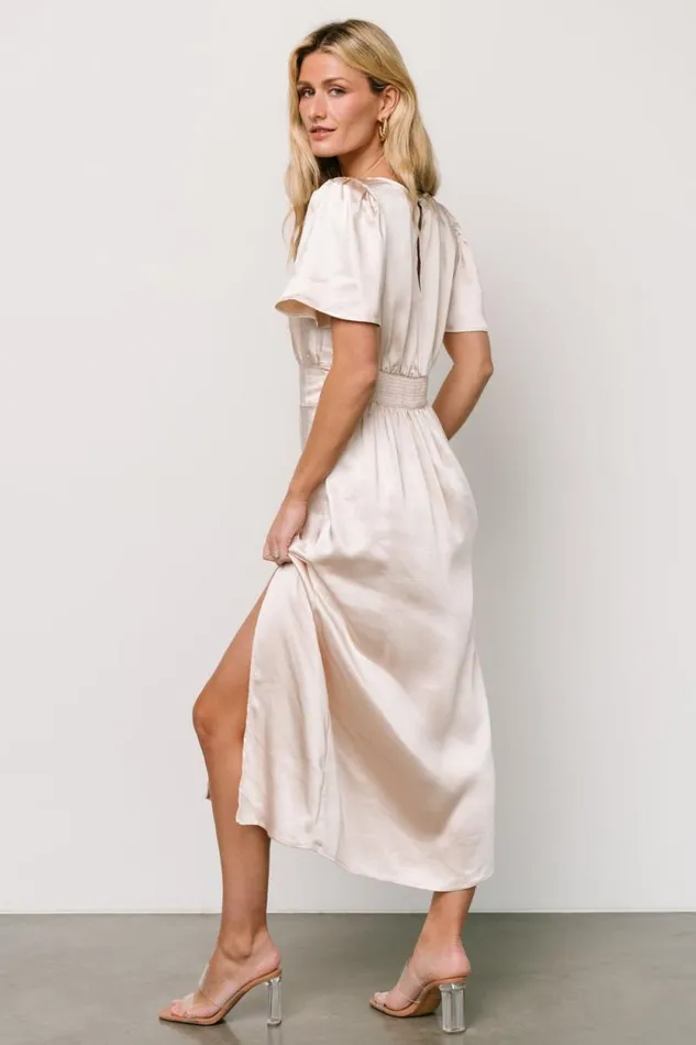 Women Allie Satin Dress Champagne Baltic Born Midi Dresses Women Allie Satin Dress Champagne Baltic Born Midi Dresses