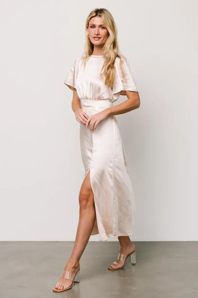 Women Allie Satin Dress Champagne Baltic Born Midi Dresses Women Allie Satin Dress Champagne Baltic Born Midi Dresses
