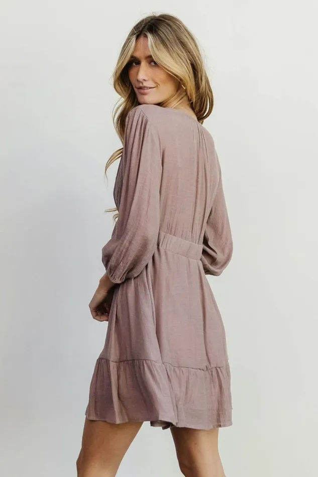 Women Amelia Boho Mini Dress Dusty Lavender Baltic Born Short Dresses Women Amelia Boho Mini Dress Dusty Lavender Baltic Born Short Dresses