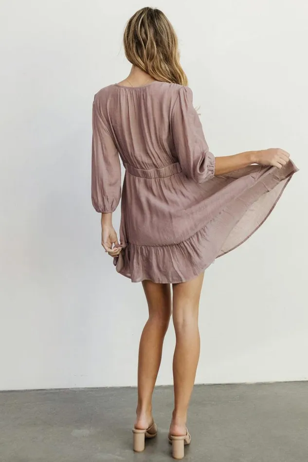 Women Amelia Boho Mini Dress Dusty Lavender Baltic Born Short Dresses Women Amelia Boho Mini Dress Dusty Lavender Baltic Born Short Dresses