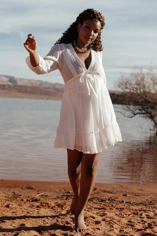 Women Amelia Boho Mini Dress Off White Baltic Born Short Dresses Women Amelia Boho Mini Dress Off White Baltic Born Short Dresses