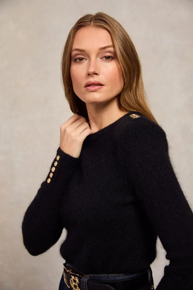 Women Amy Crew Neck Knit Black Holland Cooper Knitwear Women Amy Crew Neck Knit Black Holland Cooper Knitwear