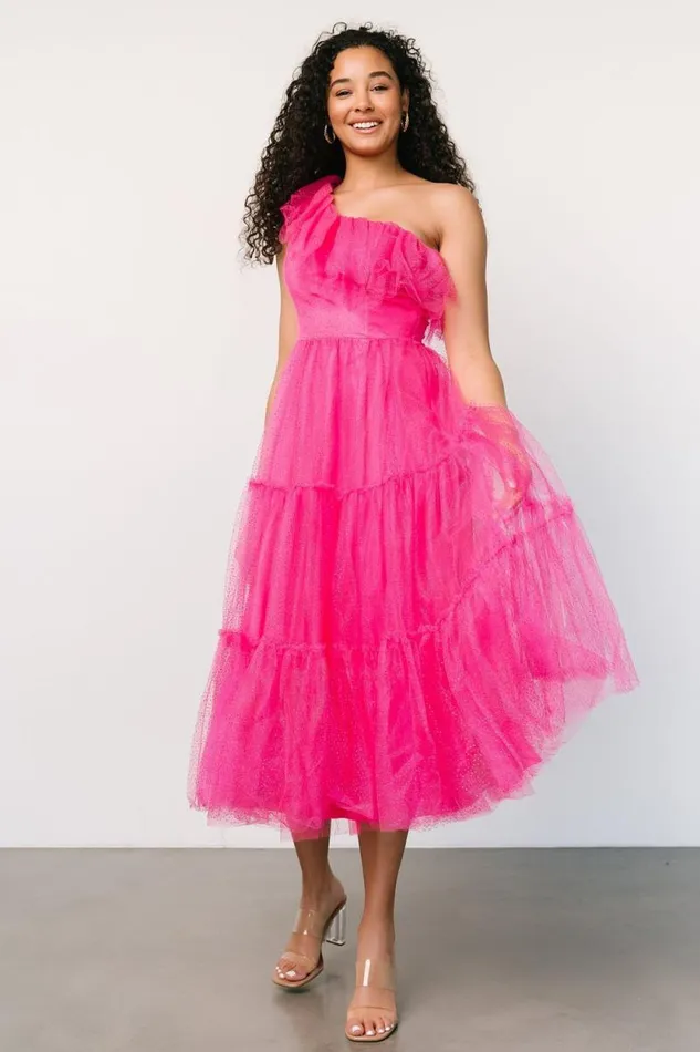 Women Anessa Tulle Dress Fuchsia Baltic Born Embellished and Sequined