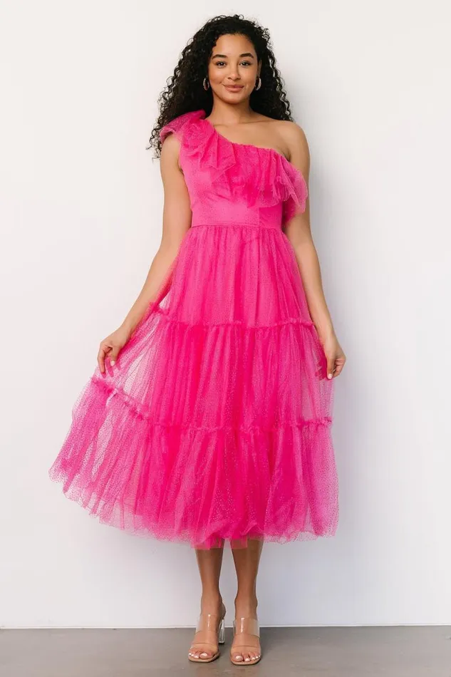 Women Anessa Tulle Dress Fuchsia Baltic Born Embellished and Sequined