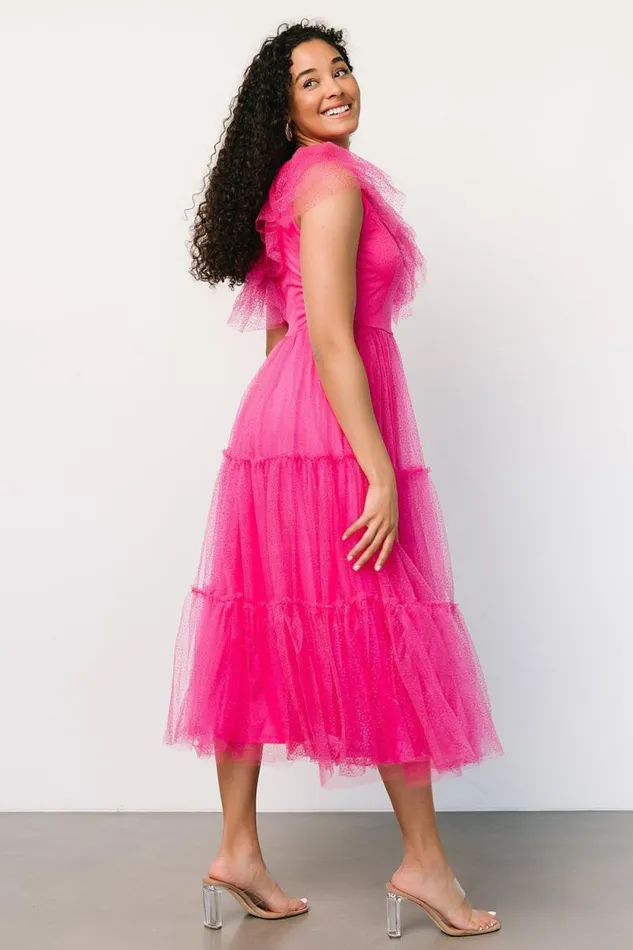 Women Anessa Tulle Dress Fuchsia Baltic Born Embellished and Sequined