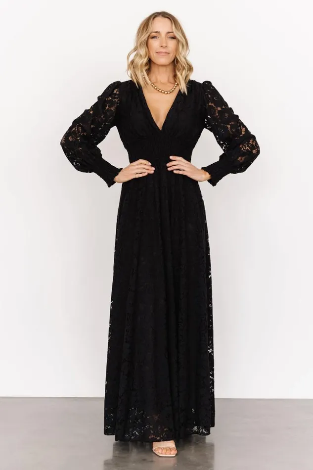 Women Aphrodite Lace Maxi Dress Black Baltic Born Maxi Dresses