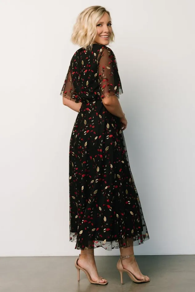 Women Arabella Embroidered Tulle Maxi Dress Black Red Baltic Born Tulle Styles Women Arabella Embroidered Tulle Maxi Dress Black Red Baltic Born Tulle Styles