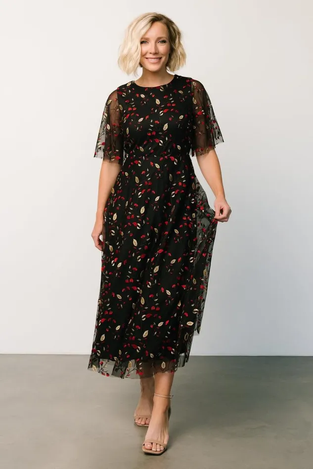 Women Arabella Embroidered Tulle Maxi Dress Black Red Baltic Born Tulle Styles Women Arabella Embroidered Tulle Maxi Dress Black Red Baltic Born Tulle Styles