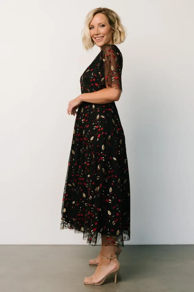 Women Arabella Embroidered Tulle Maxi Dress Black Red Baltic Born Tulle Styles Women Arabella Embroidered Tulle Maxi Dress Black Red Baltic Born Tulle Styles