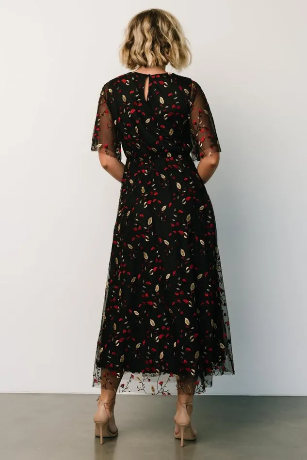Women Arabella Embroidered Tulle Maxi Dress Black Red Baltic Born Tulle Styles Women Arabella Embroidered Tulle Maxi Dress Black Red Baltic Born Tulle Styles