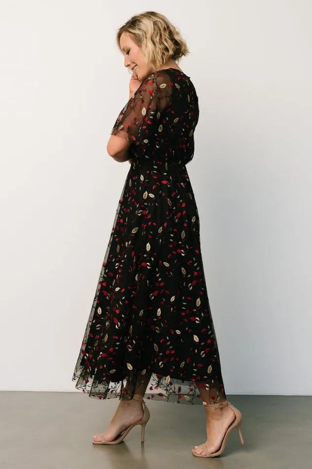 Women Arabella Embroidered Tulle Maxi Dress Black Red Baltic Born Tulle Styles Women Arabella Embroidered Tulle Maxi Dress Black Red Baltic Born Tulle Styles