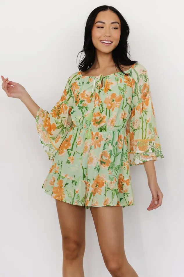 Women Arnav Romper Sage Floral Baltic Born Jumpsuits and Rompers