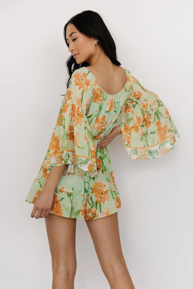 Women Arnav Romper Sage Floral Baltic Born Jumpsuits and Rompers