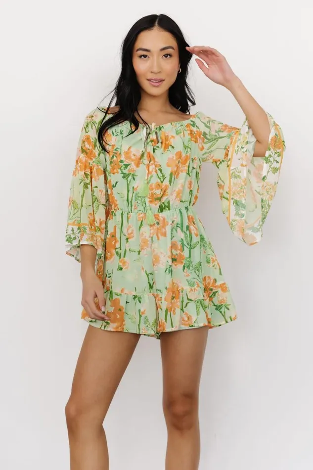 Women Arnav Romper Sage Floral Baltic Born Jumpsuits and Rompers