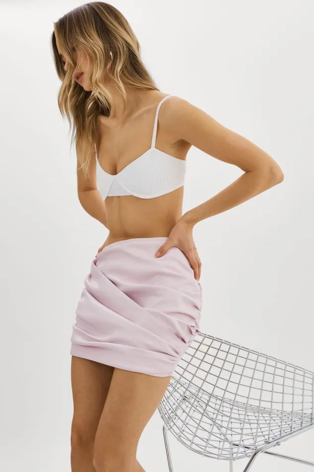 Women ASTRID Faux Leather Mini Skirt Pink Parasol LAMARQUE Skirts