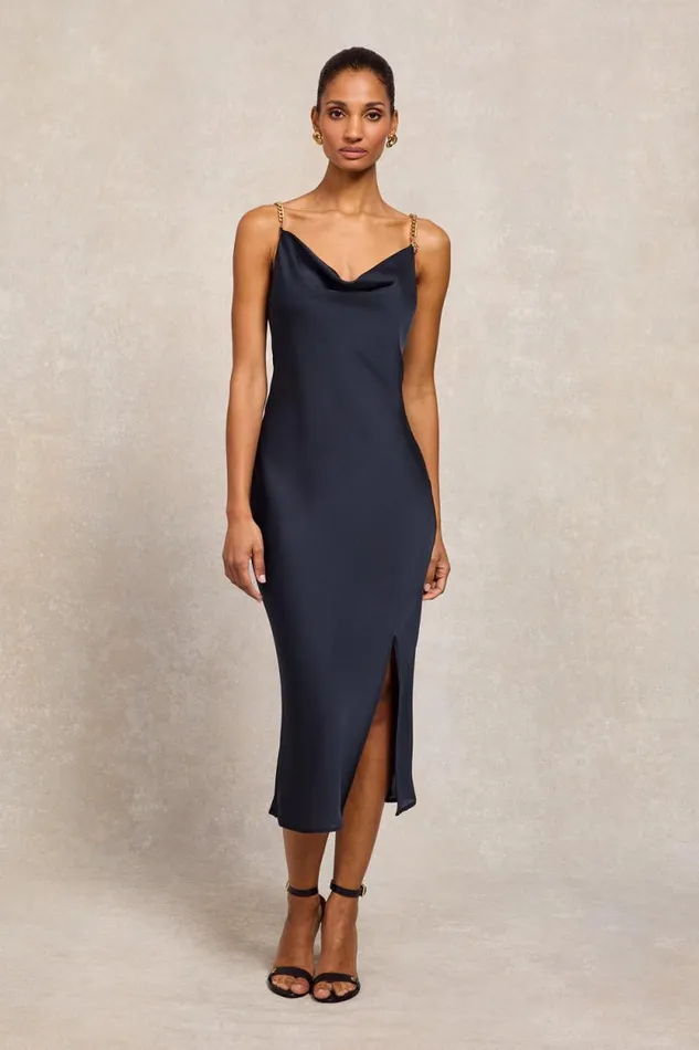 Women Aurora Satin Dress Ink Navy Holland Cooper Dresses