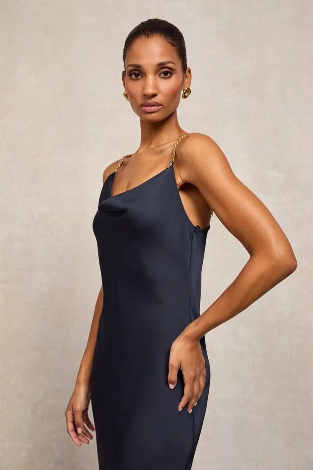 Women Aurora Satin Dress Ink Navy Holland Cooper Dresses