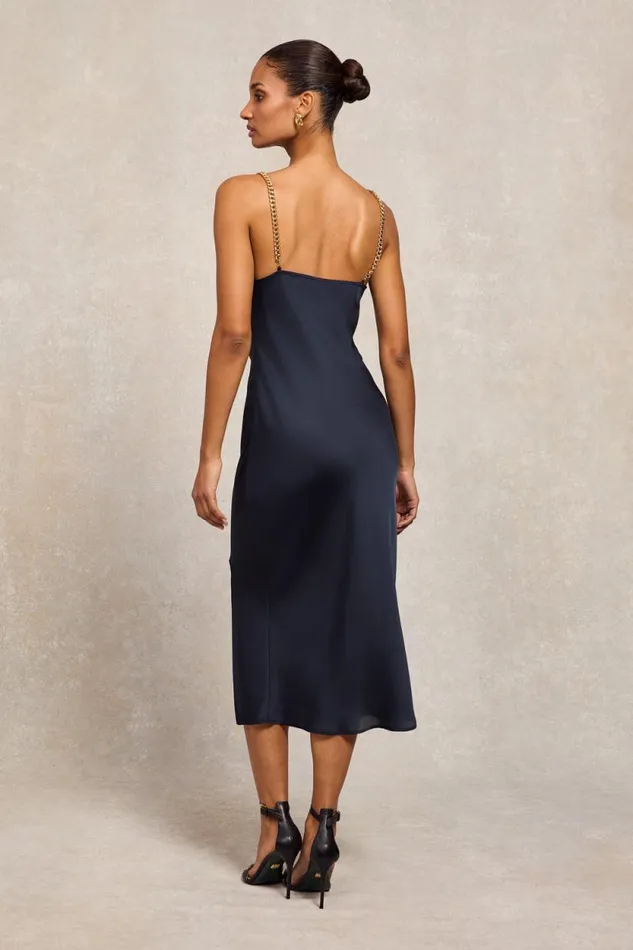 Women Aurora Satin Dress Ink Navy Holland Cooper Dresses