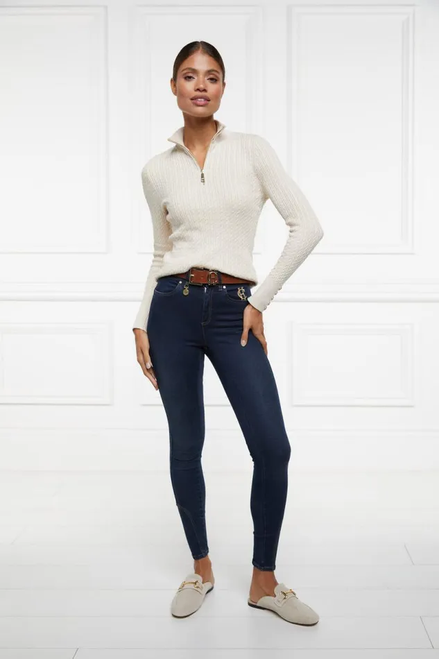 Women Ava Quarter Zip Knit Almond Holland Cooper Knitwear Women Ava Quarter Zip Knit Almond Holland Cooper Knitwear