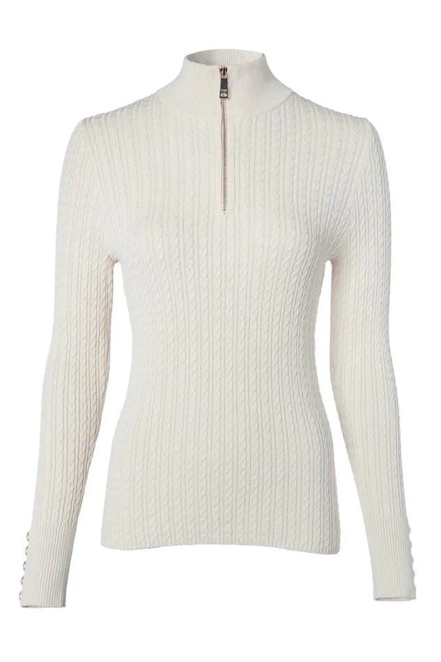 Women Ava Quarter Zip Knit Almond Holland Cooper Knitwear Women Ava Quarter Zip Knit Almond Holland Cooper Knitwear