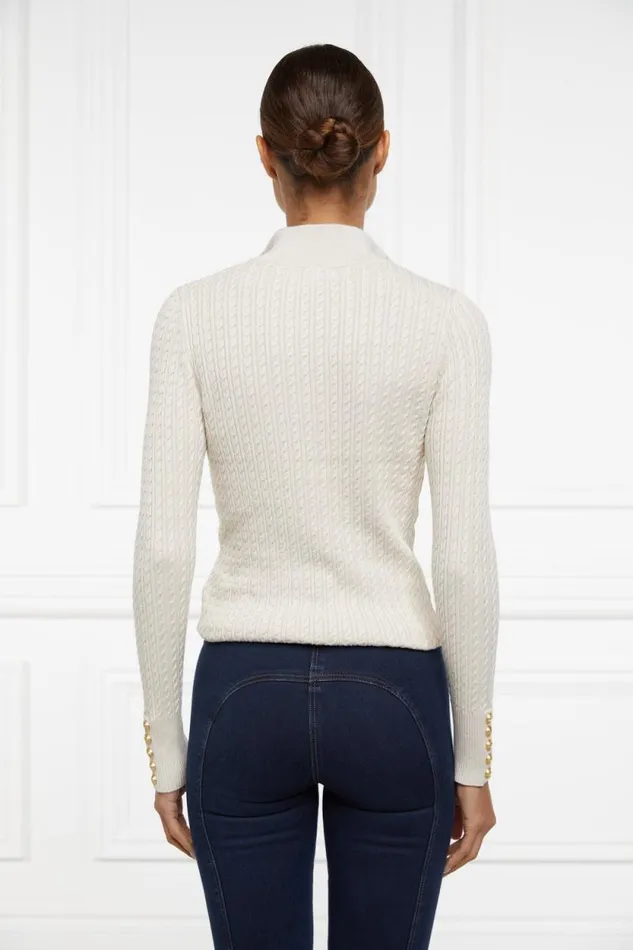 Women Ava Quarter Zip Knit Almond Holland Cooper Knitwear Women Ava Quarter Zip Knit Almond Holland Cooper Knitwear