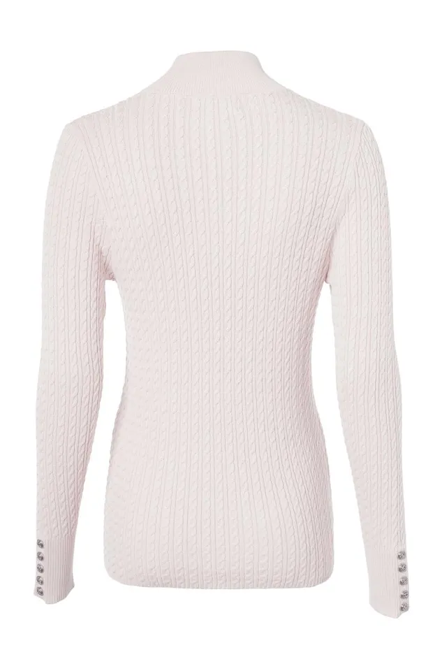 Women Ava Quarter Zip Knit Soft Pink Holland Cooper Knitwear