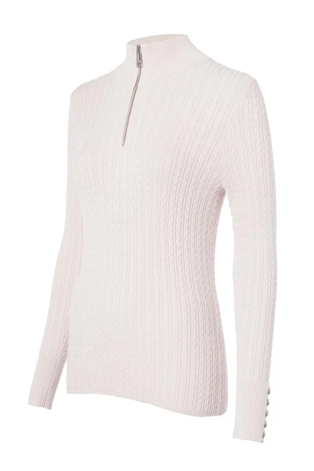 Women Ava Quarter Zip Knit Soft Pink Holland Cooper Knitwear