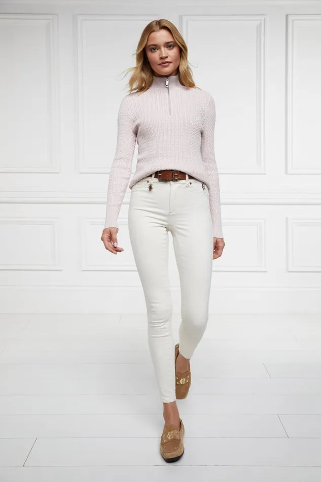 Women Ava Quarter Zip Knit Soft Pink Holland Cooper Knitwear