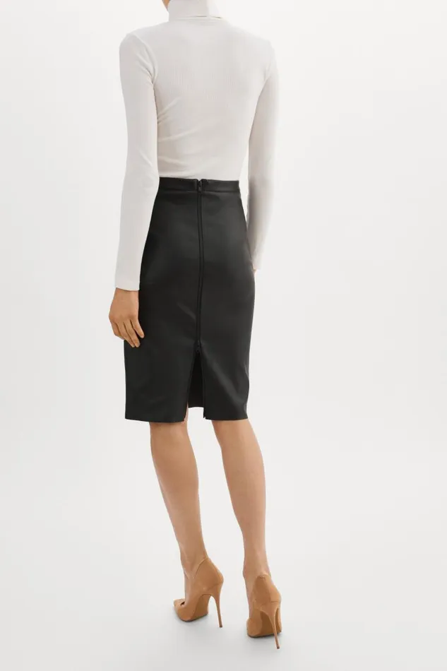Women AVANA Leather Pencil Skirt Black LAMARQUE Skirts Women AVANA Leather Pencil Skirt Black LAMARQUE Skirts