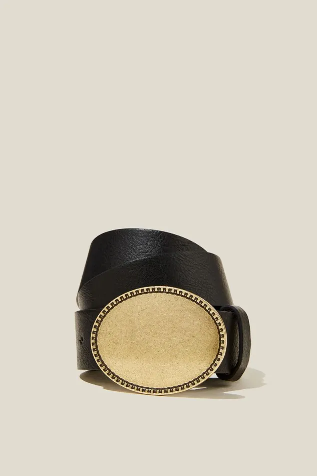 Women Bags and Belts Cotton On Candace Buckle Belt Blackantique Gold